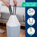 10 Gallon (fit 30-35 Liter) 200 Counts Drawstring Trash Bags, Medium Large Kitchen Garbage Bags Trash Can Liners for Home, Office, Light Residential Waste Outdoor Lawn Bags, White