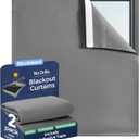 Portable Blackout Curtain No Drill Blinds, Easy Install Blackout Window Cover Bathroom Curtains, Light Blocking Window Curtain Panels Pack of 2pcs. (Gray, 29" W x 30" L) (Grey)
