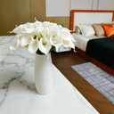 36 PCS Calla Lily Artificial Flowers,12.8'' Latex Fake Lilies for Bridal Wedding Bouquet, Home Decor,Office Party, Table Arangements (White)
