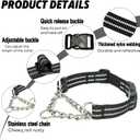 Martingale Dog Collars, Reflective Nylon Collar with Stainless Steel Chain, Adjustable Walking Training Dog Collars with Quick Release Buckle, Suitable for Small Medium Large Dogs(Black,M)