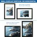 Hongkee 12x18 Frame Set of 2, Rustic Black Wood Style, Display 12 x 18 Poster without Mat or 8.5x11 Picture with Mat, Wall Mounting Horizontal and Vertical