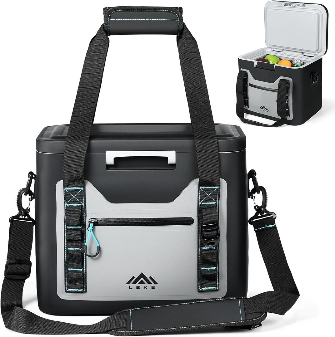 Lekesky Soft Cooler Bag 20 Can, Leakproof Insulated Cooler Backpack, Insulated Bag Portable Ice Chest Box for Beach, Beverage, Travel, Camping, Picnic, Trips, Floating Cooler with Zipper