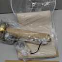 Sionfungluxx Boho Table Lamp for Bedroom, Brass Gold Wicker Table Lamp, Suitable for Small Space, Farmhouse Boho Lamp, Rustic Design Desk Lamp for Kitchen Counter, Bedside, Bedroom, Nightstands Decor