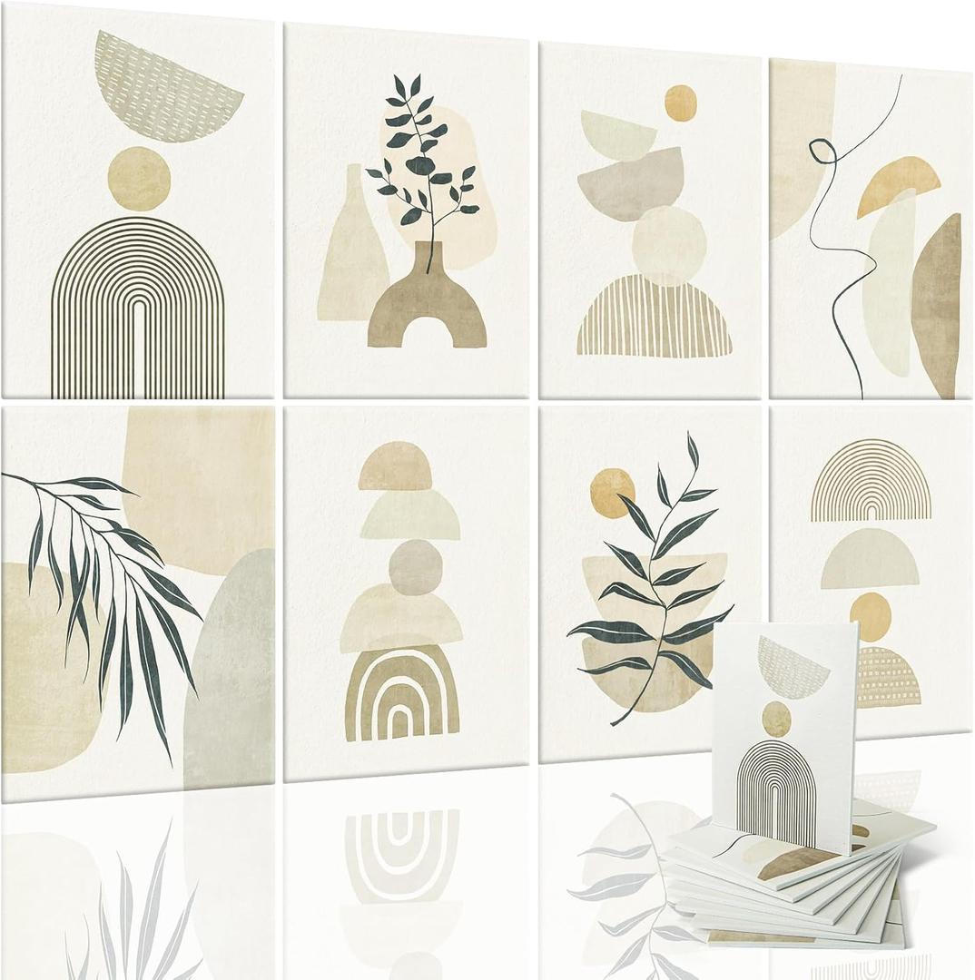 Art3d Soundproof Wall Panels 48"x32", 8-Pack Acoustic Wall Art Panels, Sound Absorbing Decorative Wall Panels for Living Room, Bedroom, Kitchen, Studio, Polyester UV Print (Boho Style)