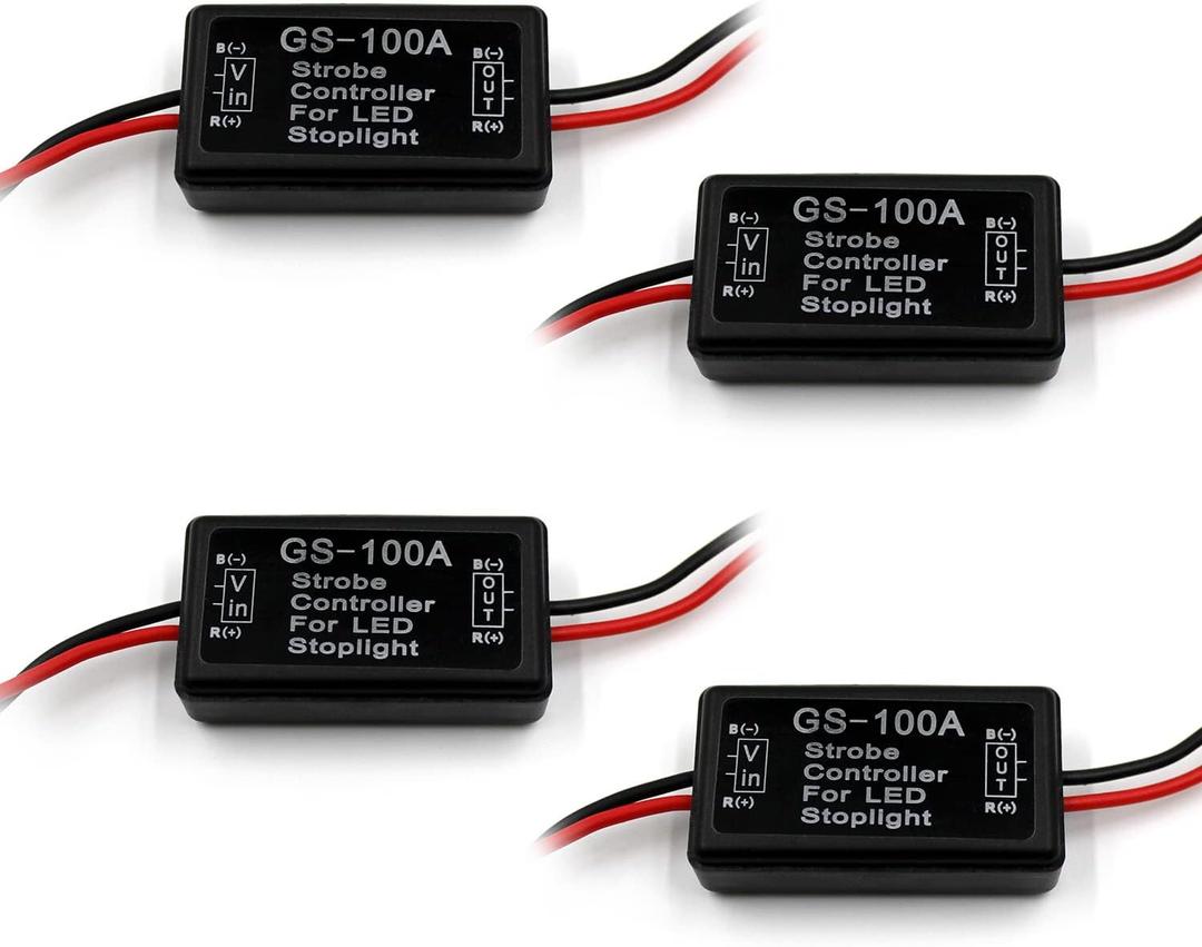 FXC 4Pack 24W Flash Strobe Controller Flasher Module for LED Brake Light Tail Stop Light 12-30V