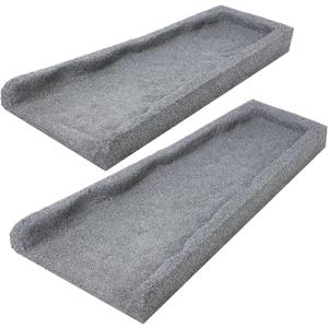 Sekcen 2 Pack Rubber Downspout Splash Block Rain Gutter Down Spout Drain Trays Gray