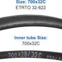 RUTU 2 Pack 700x23/28/32/35c Foldable Bike Tires and Tube - 700C Bicycle Tires Foldablewith Tire Levers and Tire Liners