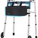Agrish Narrow Walkers with Storage Bag - FSA/HSA Eligible Width Height Adjustable Walker, Lightweight Folding Walkers for Seniors Handicapped & Disabled, Up to 350 lbs