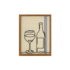 Wine & Coffee Wire Linen Wall Art, 11 x 14 in