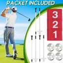Lewtemi 3 Pcs Golf Flagstick Mini, Putting Green Flag for Yard, All 3 Feet, Detachable Golf Hole Cup, Portable 2 Section Fiberglass Sticks and Flag for Driving Range Backyard Gifts Idea