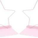 Fashion Star Bookend Non-Skid Metal Book Ends Book Stands for Home Shelves School Office Decoration Kids Study Gift (Pink)