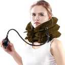 Cervical Neck Traction Device, Neck Stretcher, Neck Traction Device for Neck Pain Relief, Cervical Neck Traction Device, Inflatable Neck Brace & Neck Decompression(Khaki Brown)