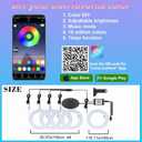 5 in 1 Car Led Strip Lights with App Control, RGB Colors Interior Car Lights, Ambient Led Lighting Kit, 4 Light Flashing Modes, USB Neon Accessories for Doors, Center Console