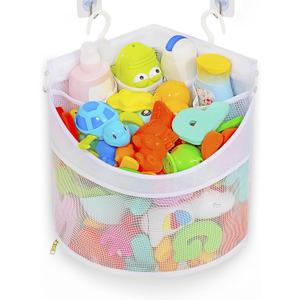 Ligereza Baby Bath Toy Organizer, Quick Drying and Mould Proof, Corner Hang-Suspension Holder, Large Capacity Multi Use Shower Caddy (White)
