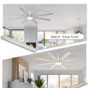 72'' Silver Ceiling Fans with Lights, 8 Blades Large Ceiling Fan Remote/APP Control, Dimmable, Silent Big Ceiling Fan for Indoor/Covered Outdoor