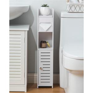 Bathroom Storage Cabinet,Small Bathroom Storage Cabinet Great for Toilet Paper Holder,Narrow Bathroom Cabinet-Over The Toilet Storage Waterproof for Small Spaces,White Bathroom Organizer by AOJEZOR