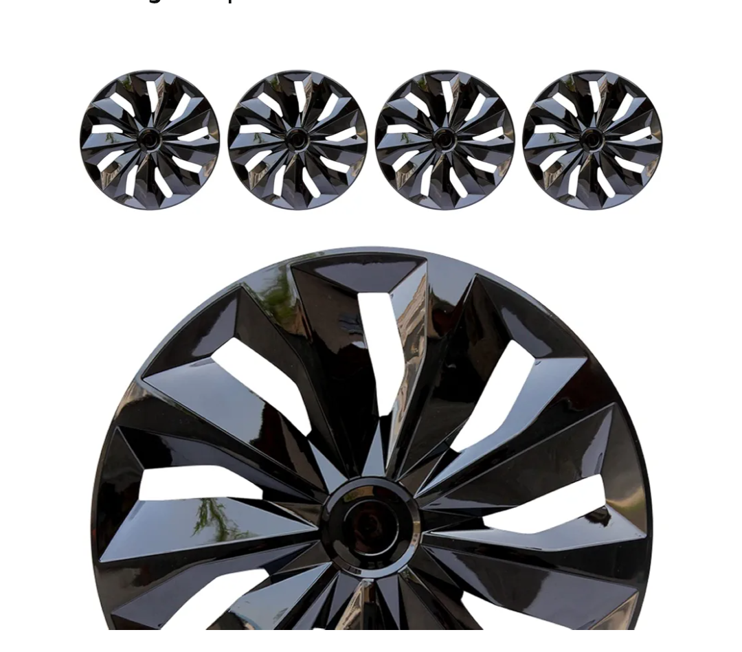 Hubcap Wheel Cover Replacement R16 Hub Caps Universal-Fit Steel Wheel Rim Cover ABS Material Exterior Accessories for Car Truck SUV -Set of 4（16-inch, Black）