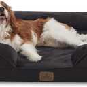 Bedfolks Orthopedic Dog Bed, Waterproof Dog Sofa Bed for Medium Dogs, Egg Foam Pet Couch Bed with Removable Washable Cover and Nonslip Bottom, Black (28.0"L x 23.0"W x 6.5"Th)