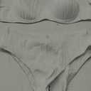 MakeMeChic Women's 2 Piece Bikini Set Textured Pearl Beaded Strap Scallop Trim High Waist Swimsuit (White, L)