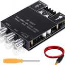 ZK-1002T Bluetooth 5.0 Stereo Amplifier Board, 200W HiFi 2.0 Channel Mini Audio Amp Module with Treble & Bass Control, AUX Input, DC 12V-24V for DIY Speakers,Home Audio