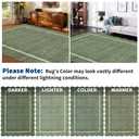 GarveeHome Scalloped Runner Rug for Hallway 2x10 Kitchen Rugs Non Slip Washable Modern Entryway Rug Farmhouse Soft Bathroom Rugs Stain Resistant Carpet for Hallway Laundry Bedroom 2'x10' Greyish Green