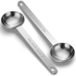 2PCS Coffee Scoop Spoons, 15ML (1 Tablespoon) Stainless Steel Measuring Spoons with Long Handle, Durable Coffee Scoopers for Ground Coffee, Tea and Baking Powder