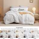 Bedsure Full Comforter Set - White Comforter, Boho Tufted Distressed Vintage Bedding for Kids, 3 Pieces Farmhouse-Style Bed Set for All Seasons, Fluffy Soft Bedding with 2 Pillow Shams