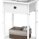 Night Stand Bedside Tables for Small Space End Table with Drawer Side Table Night Stands with Wood Open Storage Shelf, Rustic Side Table for Bedroom, Living Room, Study, Office, Pantry