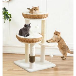 Made4Pets Modern Cat Tree with Scratching Posts for Indoor Cats, 31.6"