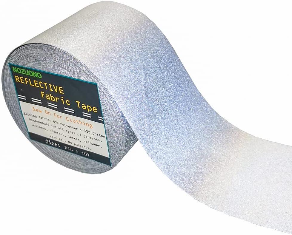 High Visibility Silver Reflective Fabric Tape Strips DIY for Clohting Sew On (2 in x 10yd)