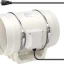 8 Inch Inline Duct Fan Pipeline Pressurization Ventilation Exhaust Fan with Speed Controller 720 CFM Duct Intake High Efficiency Air Fan Copper Motor for Bathroom Grow Tents Hydroponics