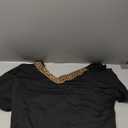 Verdusa Women's Plus Size Deep V Neck Cut Out Cold Shoulder Tee Shirt Black XL
