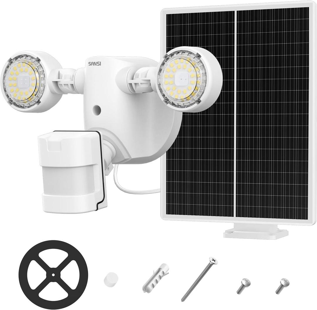 SANSI Outdoor Solar Flood Light, 500LM Motion Sensor Flood Light with 2 Working Modes, IP65 Waterproof 5000K Daylight Security Light with 2000mAh Battery 30,000 Hrs Lifespan for Patio Yard Garage