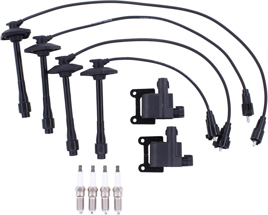 MOTOKU Ignition Coil and Spark Plug Wire Set for Toyota Solara Camry 2.2 1997-2001 RAV4 1997-2000