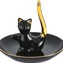 Cat Ring Holder Ring Dish Decorative Animals Trinket Tray Jewelry Storage Tray for Necklace Earrings Anniversary Christmas