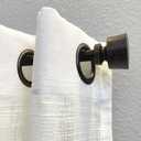 Stockton 86-128 Inch Adjustable Curtain Rod Set, 5/8 Inch Diameter in Walnut