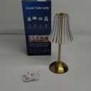 Vintage Lamp,2000mAh Rechargeable Lamps Cordless Lamp,3 Colors+10 Brightness Small Battery Operated Lamps for Bedroom (Gold-Rose)
