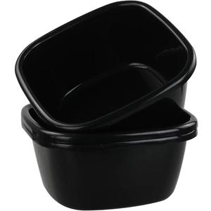 16 Quart Wash Basin, 3-Pack Black Plastic Dish Pan