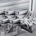 uxcell 4Set Inside Corner Bracket Gusset Kits, 78x78x79mm 8080 Angle Connector for 6060 Series Aluminum Profile (Silver/ 32 x Square Nuts & Hex Socket Bolts & Washers)