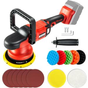Cordless Car Polisher, Orbital Portable Polishing Waxer Machine with Brushless Motor 6 speeds 750-6800RPM, Compatible with Milwaukee M18 Batteries (NO BATTERY)