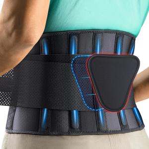 FEATOL Back Brace Support Belt-Lumbar Support Back Brace for Back Pain, Sciatica, Scoliosis, Herniated Disc Adjustable Support Straps-Lower Back Brace with Removable Lumbar Pad for Men & Women (Black, L)