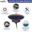 Laguna PowerHeat 315-Watt Floating Pond Heater for Outdoor Ponds with Fish Thermostat-Controlled De-Icer with LED Indicator, Safe for Plastic & Liner Ponds, 22 ft Cord