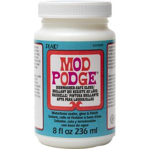 Mod Podge Dishwasher Safe Waterbased Sealer, Glue and Finish (8-Ounce), CS15059 Gloss, 8 Ounce (Clear)