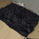 TWINNIS Super Soft Shaggy Rugs Fluffy Carpets, 4x5.9 Feet, Indoor Modern Plush Area Rugs for Living Room Bedroom Kids Room Nursery Home Decor, Upgrade Anti-Skid Rectangular Fuzzy Rug, Black