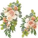 Flrunwu(Pack of 2 Artificial Flowers Decorations,Centerpieces for Wedding Reception Backdrop Decoration, Floral Decor Wall Home Entryway OutdoorDecorations (Terracotta)