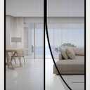 RELIANCER Fiberglass Magnetic Door Screen,Fit Door Size 34"x94.5",Auto Close Screen Door Mesh w/Magnets,Patio Doorway Net Screens,Self-Closing Doors Cover,Anti Mosquito Doorway Curtain,Mesh Partition