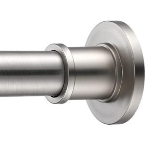 BRIOFOX Industrial Shower Curtain Rod - Rustproof Non-Slip 27-43 Inch 304 Stainless Steel Tension Curtain Rod for Window or Bathroom, Brushed Nickel