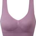 Vermilion Bird Women's 3 Pack Seamless Comfortable Sports Bra with Removable Pads (L)