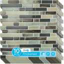 Art3d 10-Sheet Heavy-Duty Peel and Stick Backsplash, Waterproof Wall Tiles Stick on Kitchen Backsplash Living Space, Dark Brown (12 x 12 Inch)