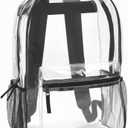 Trail maker Clear Backpack Heavy Duty with Padded Straps, Side Pockets for Kids, Boys, Girls, School, Stadium Approved Events (Black)